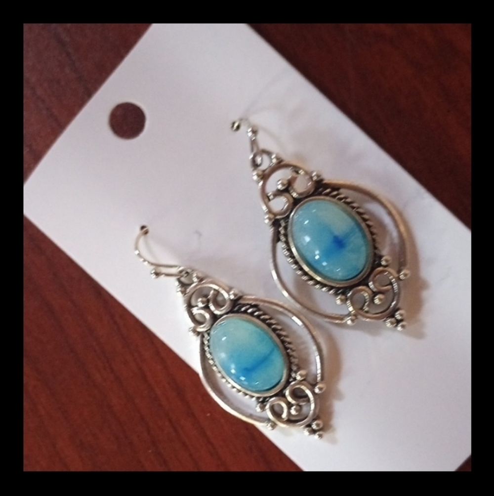 ♥️G Individually $10 Or Bundle 5/$20 Elegant Silver and Blue Earrings